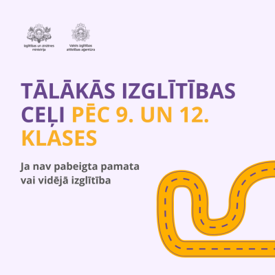 Tālākās izglītības iespējas pēc 9. un 12. klases ar nepabeigtu izglītību