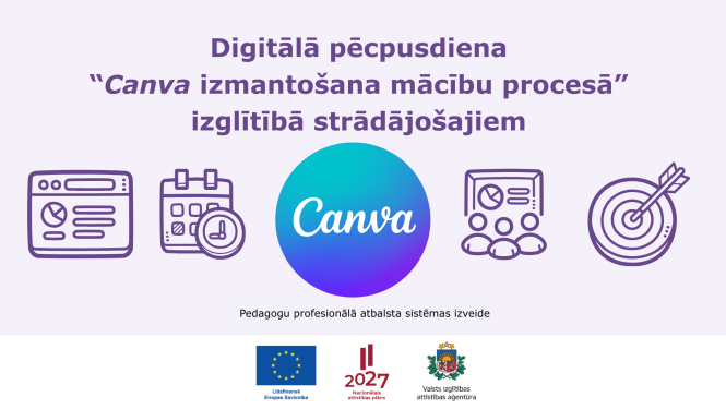 Digitālā pēcpusdiena “Canva izmantošana mācību procesā” izglītībā strādājošajiem 