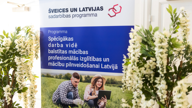 Šveices - Latvijas sadarbības programmas plakāts