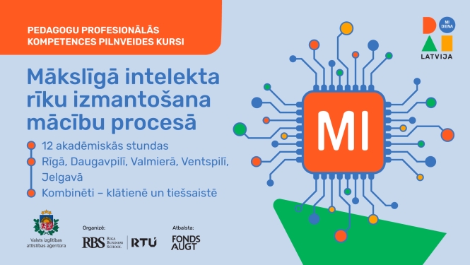 MI rīku izmantošana mācību procesā kursi pedagogiem