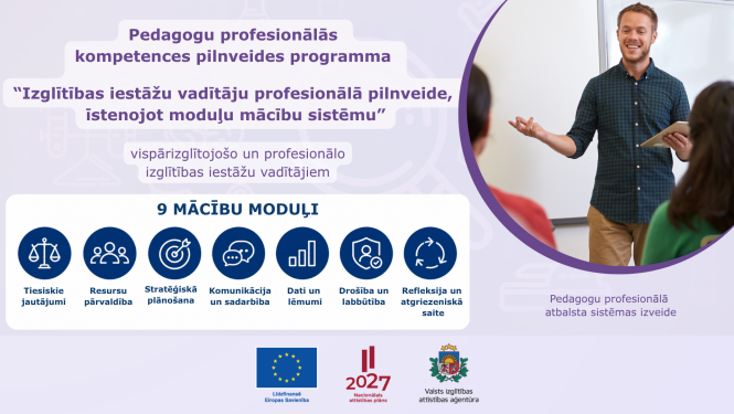 Pedagogu profesionālās kompetences pilnveides programma izglītības iestāžu vadītājiem