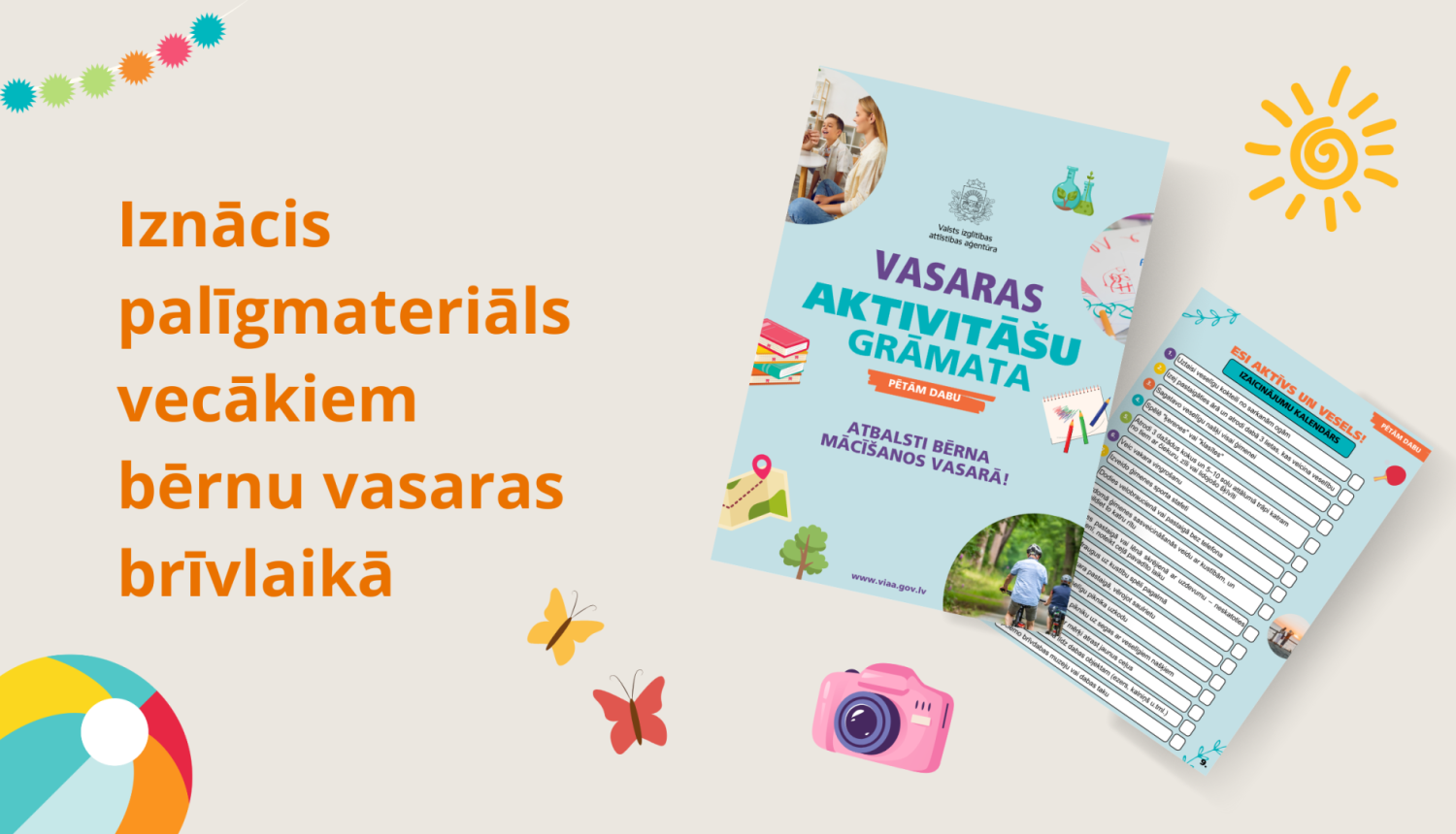 Attēlā virsraksts "Iznācis palīgmateriāls vecākiem bērnu vasaras brīvlaikā"