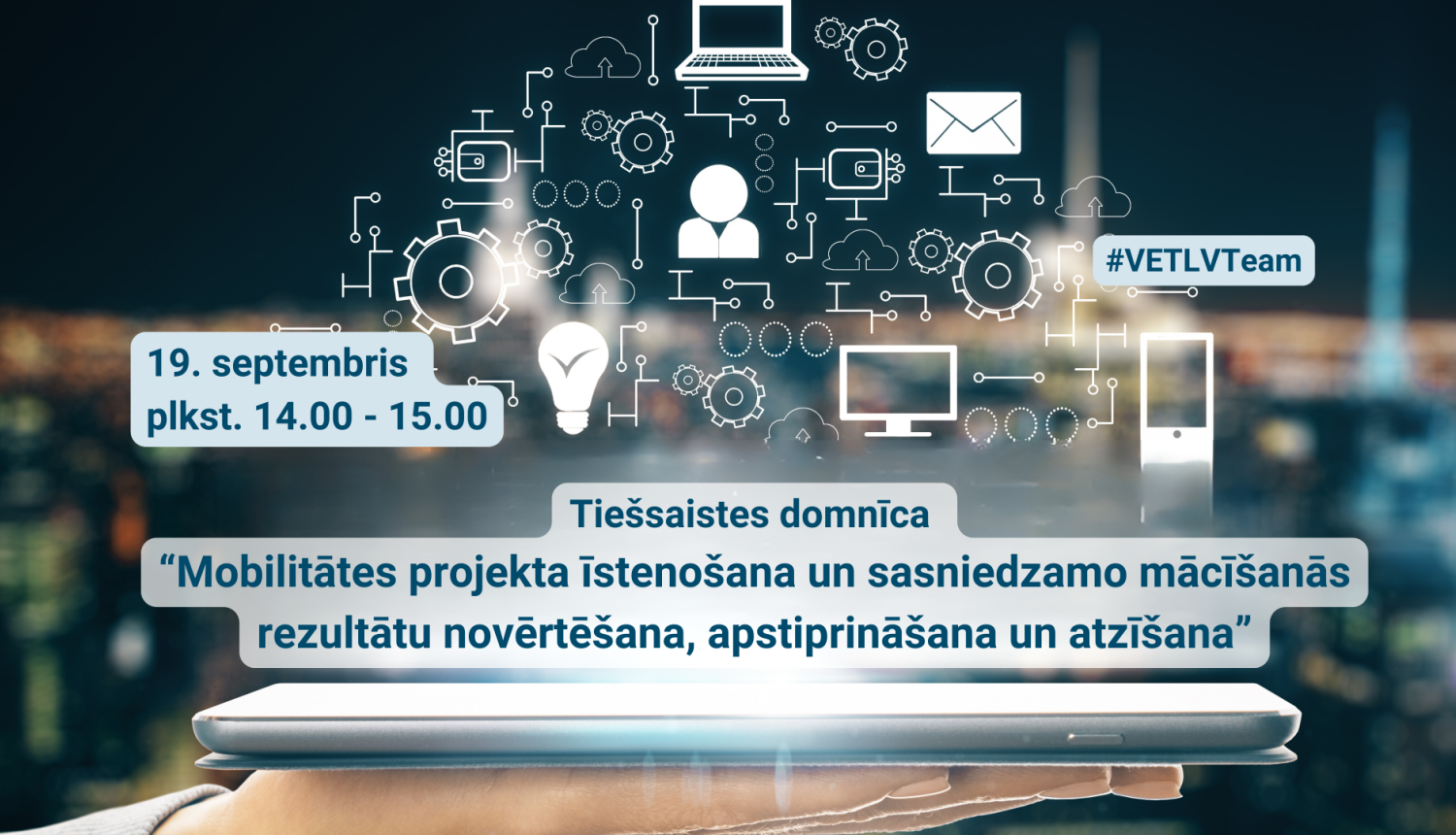 Erasmus+ semināra vizuālis ar digitalizētiem elementiem