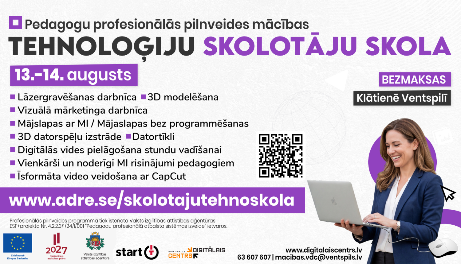 Tehnoloģiju skolotāju skola informatīvais plakāts