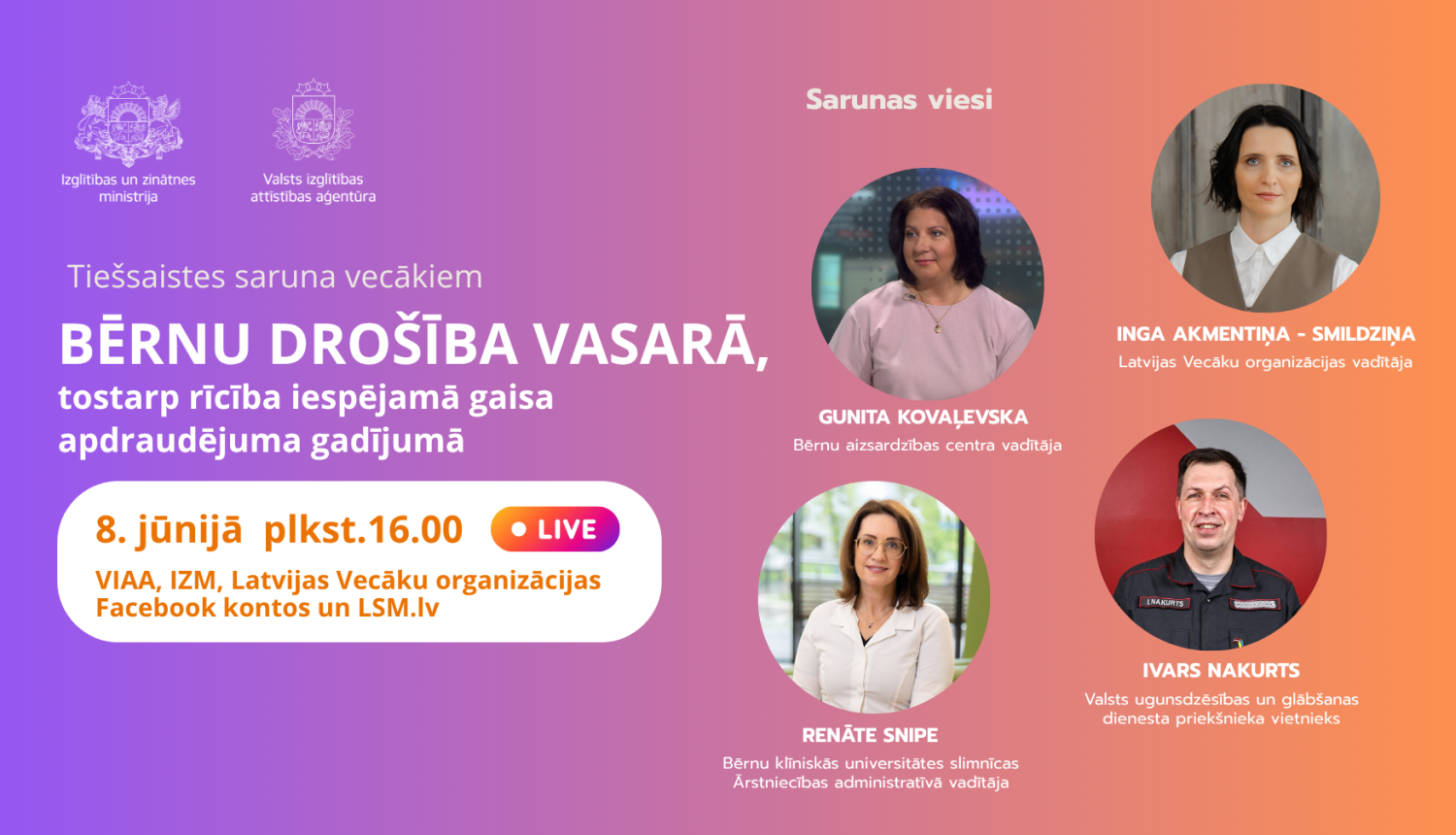 Saruna vecākiem Bērnu drošība vasarā 