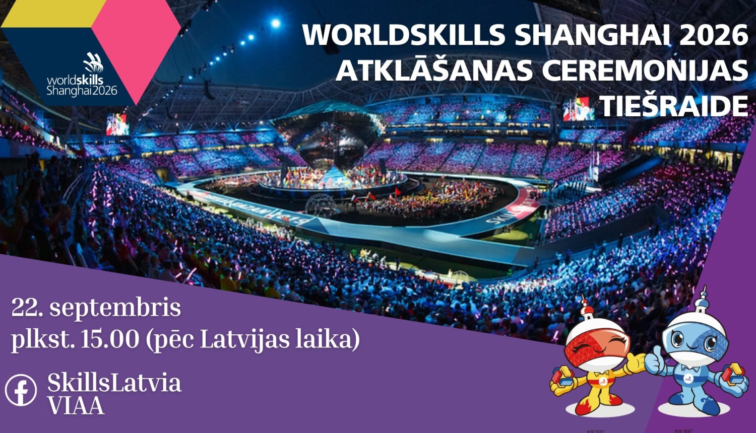 WorldSkills 2026 atklasanas ceremonijas tiesraide