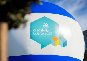 EuroSkills Gdansk 2023 logo uz liela balona