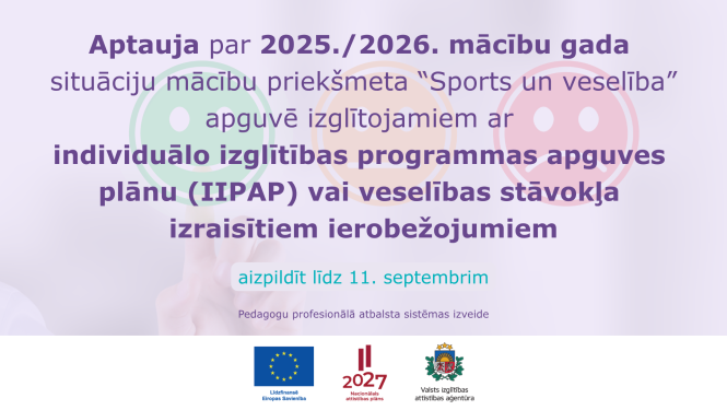 Aptauja sporta skolotajiem par 2025./2026. mg. 