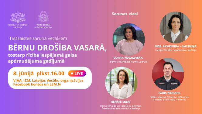 Saruna vecākiem Bērnu drošība vasarā 