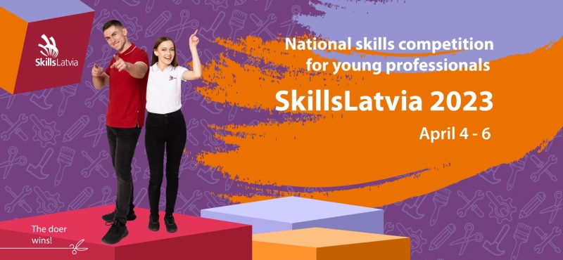 SkillsLatvia 2023 competitions poster 