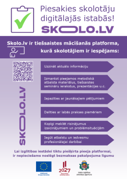 Piesakies skolotāju digitālajās iztabās skolo.lv