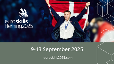 Jauns profesionālis ar Dānijas karogu_EuroSkills Herning 2025