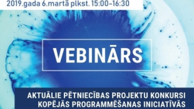 Tiešsaistes seminārs par pētniecības projektu konkursiem Kopējās programmēšanas iniciatīvās