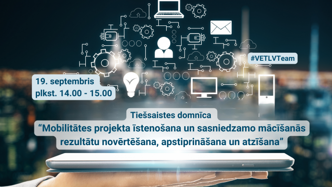 Erasmus+ semināra vizuālis ar digitalizētiem elementiem