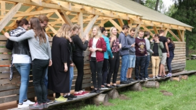 Foto: Latvijas komandas pretendenti apgūst psiholoģiskās sagatavošanās prasmes