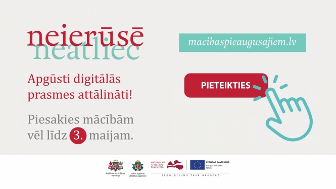 Mācības pieaugušajiem 9. kārta pagarināta līdz 3. maijam