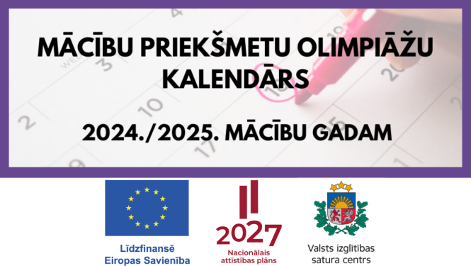 Mācību priekšmetu olimpiāžu kalendāra vizuālais noformējums
