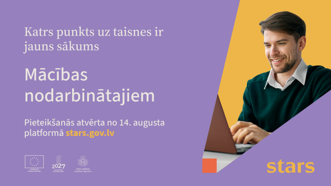 sakas pieteiksanas mācībām nodarbinātajiem stars.gov.lv augusts 2025