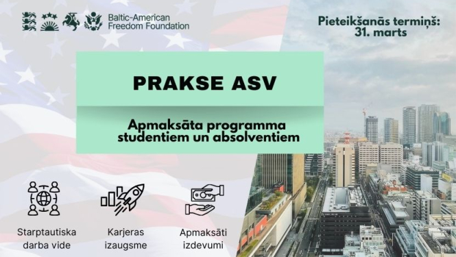 Prakse ASV BAFF stipendija 2026