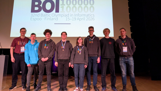 dalībnieki no Latvijas Baltijas informātikas olimpiādē BOI 2026