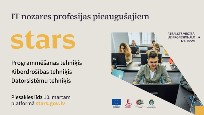 Līdz 10.martam iespēja pieteikties IT nozares profesiju apguvei