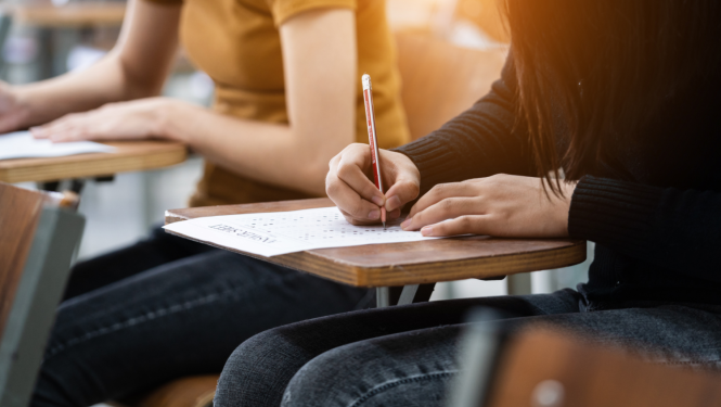 Sieviete raksta ar zīmuli