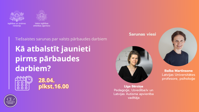 tiešsaistes saruna kā atbalstīt jaunieti pirms valsts pārbaudes darbiem?