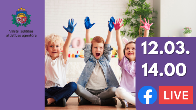 Bērni priecājas pacēluši rokas