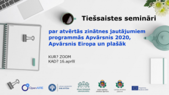 Notiks vebināri par atvērto zinātni programmā Apvārsnis 2020 un Apvārsnis Eiropa