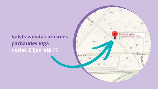 Valsts valodas prasmes parbaude Riga, Elijas iela 17