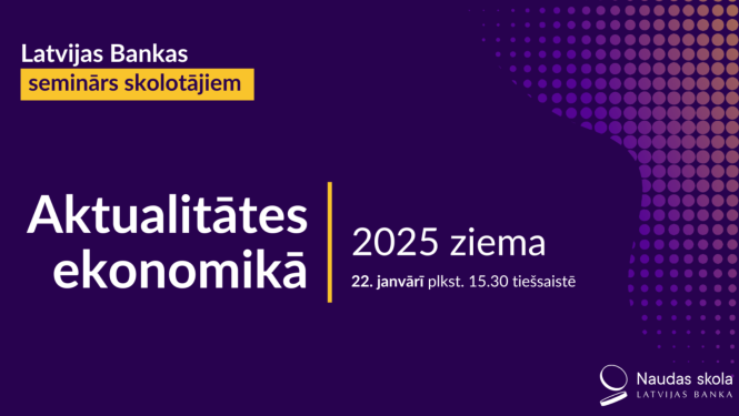 Lillā baneris ar baltu tekstu