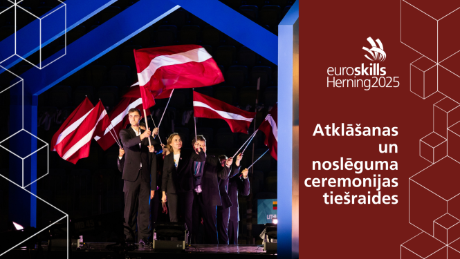 Latvijas komand ar karogiem_EuroSkills 2023