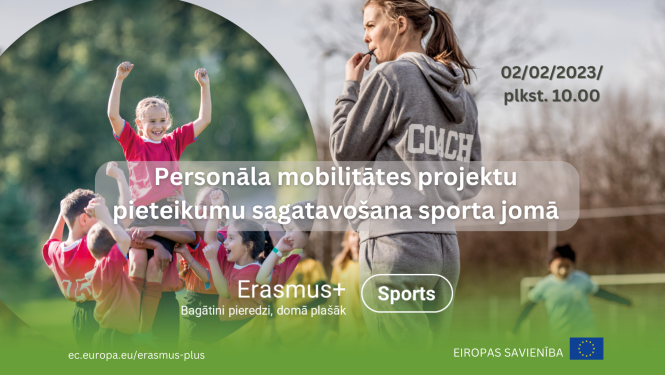 Erasmus seminārs sporta sektorā attēlā bērni spēlē ārā sporta slkolotāja svilpo