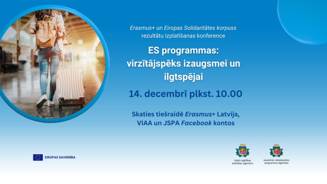 Erasmus+ semināra tiešraides vizuālis