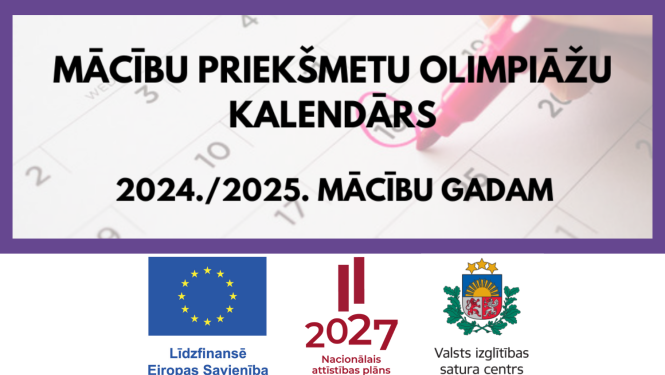 Mācību priekšmetu olimpiāžu kalendāra vizuālais noformējums