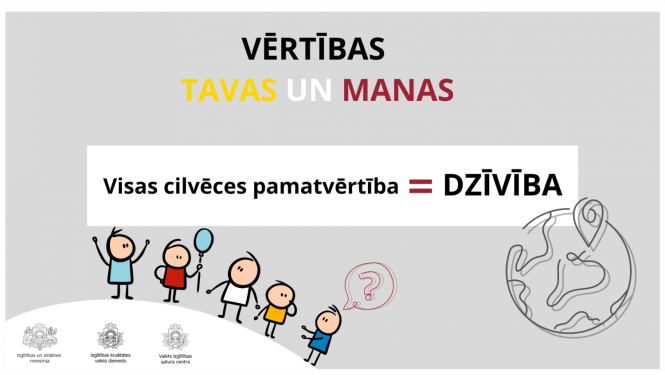 Vizuālais noformējums "visas cilvēves pamatvērtība - dzīvība"