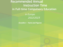 Eurydice zinojuma Ieteiktā mācību stundu slodze gadā pilna laika obligātajā izglītībā Eiropā, 2022./2023. mācību gadā vāks