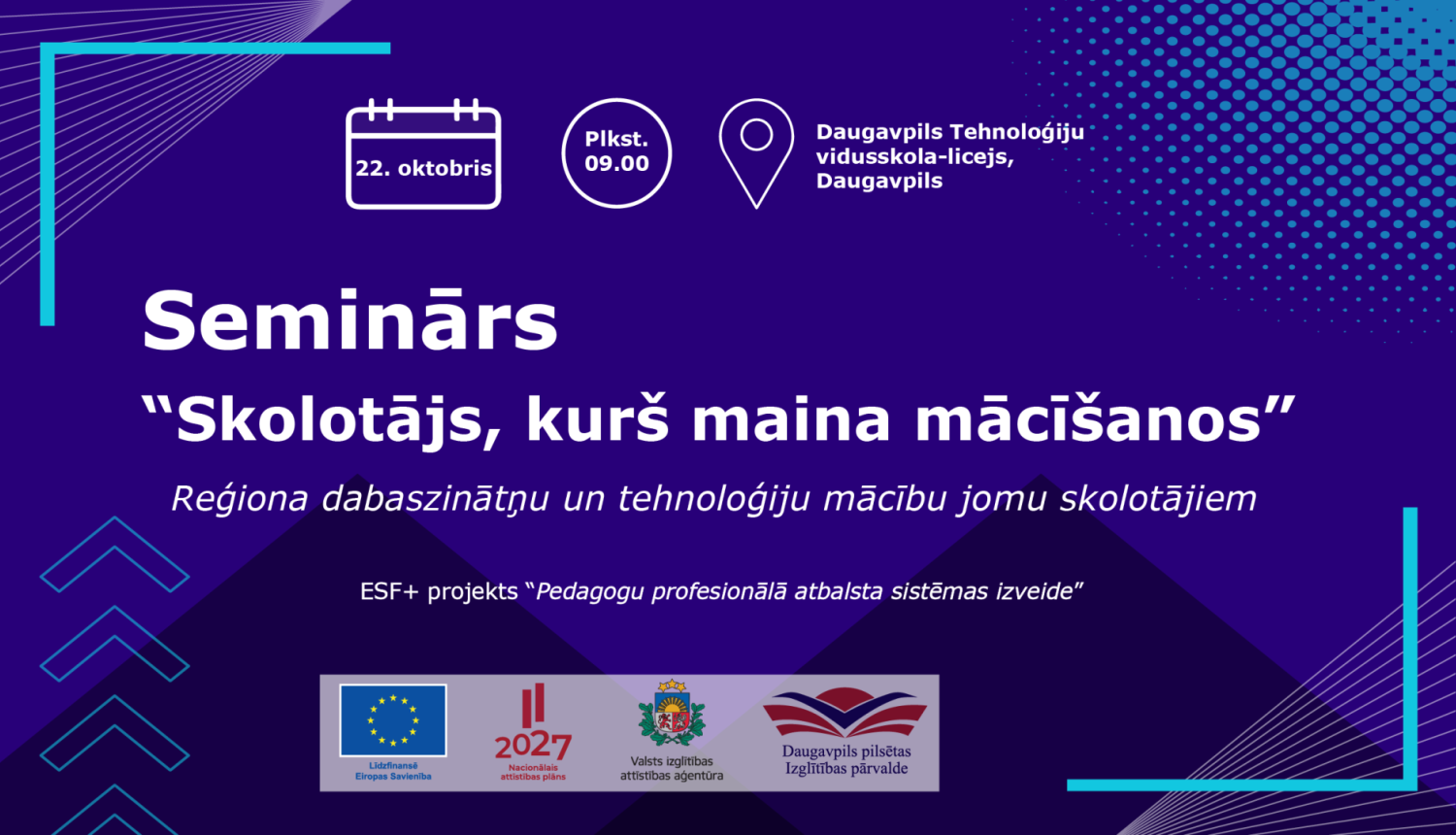 Semināra “Skolotājs, kurš maina mācīšanos” vizuālis