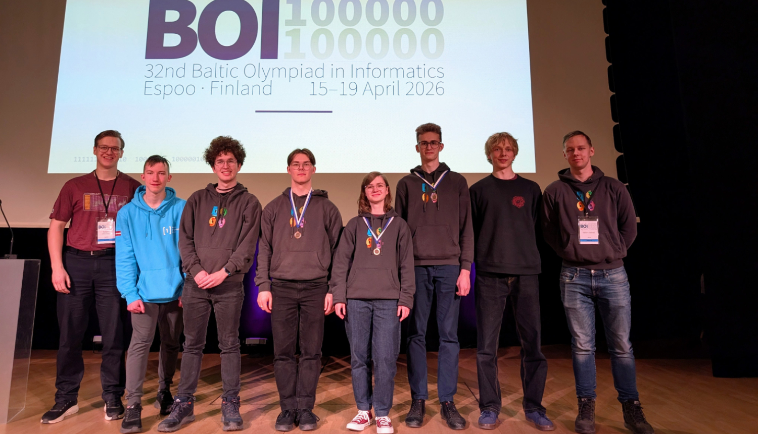 dalībnieki no Latvijas Baltijas informātikas olimpiādē BOI 2026