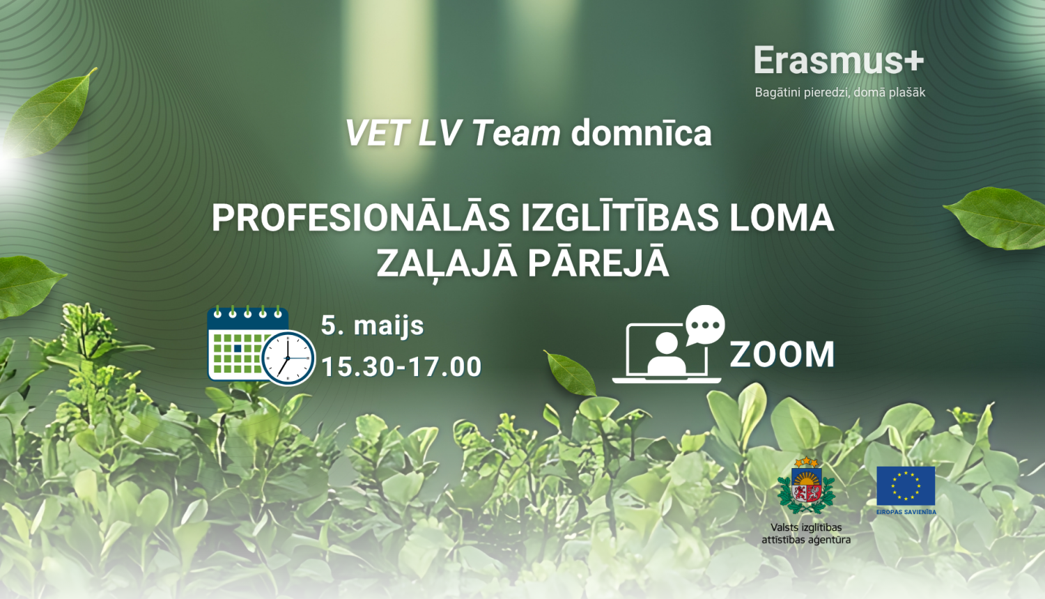 VET Team domnica Profesionālās izglītības loma zaļajā pārejā 2026 maijā