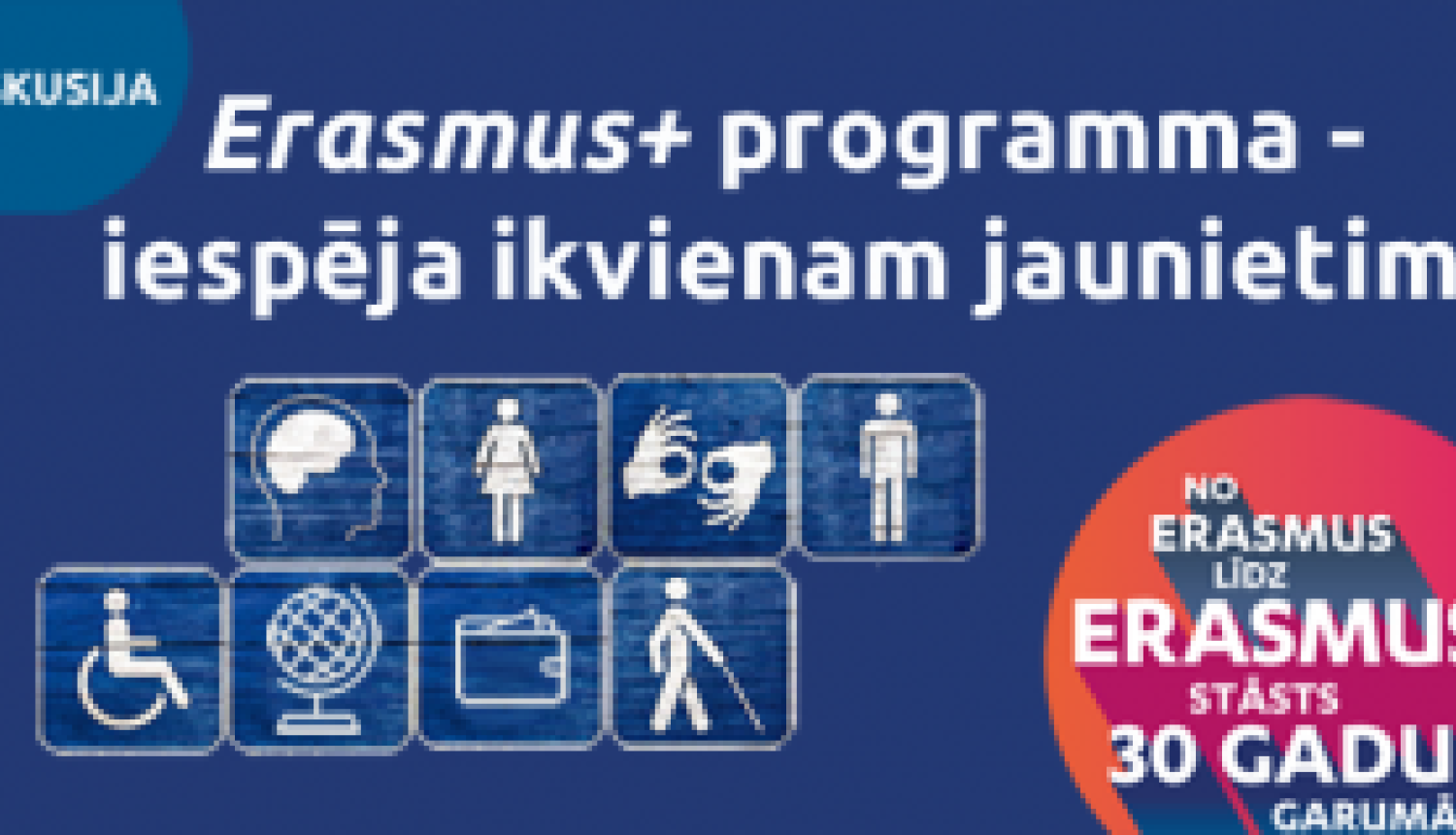 Aicinām uz interaktīvu diskusiju par Erasmus+ programmas iespējām ikvienam jaunietim