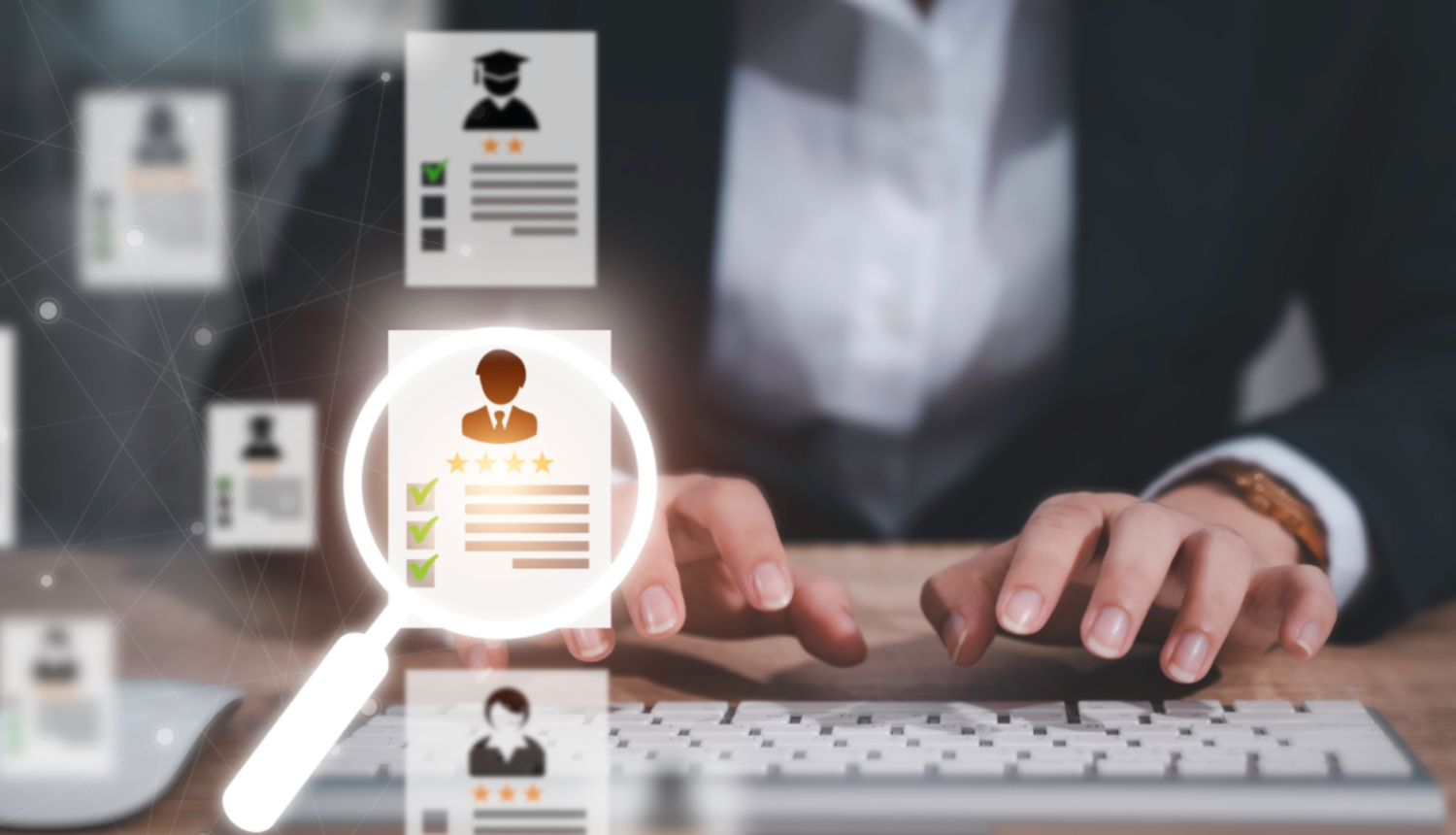 Cilvēks raksta ar klaviatūru