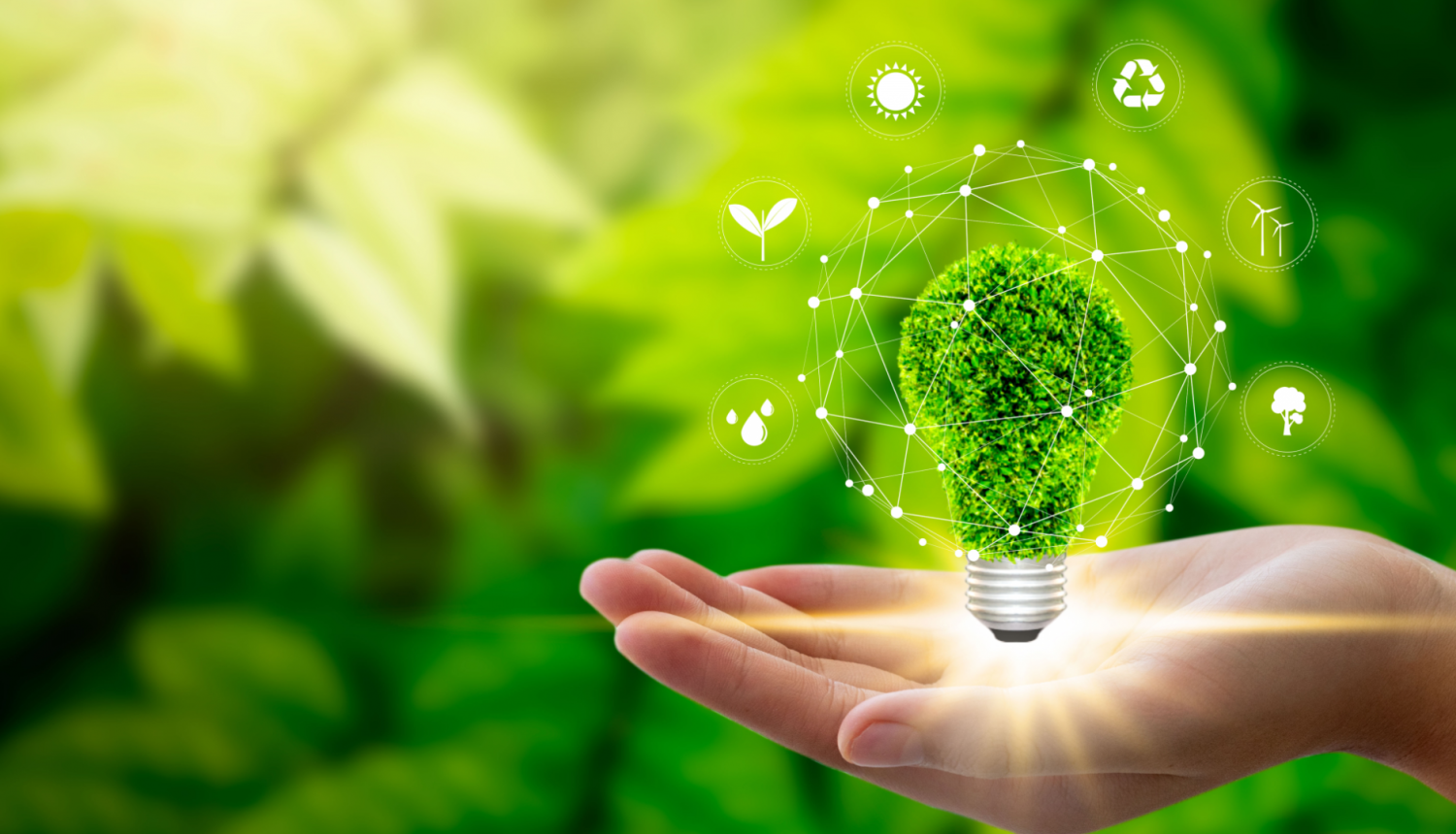 atverta plauksta tur zaļu lapmpiņu ar lapiņām