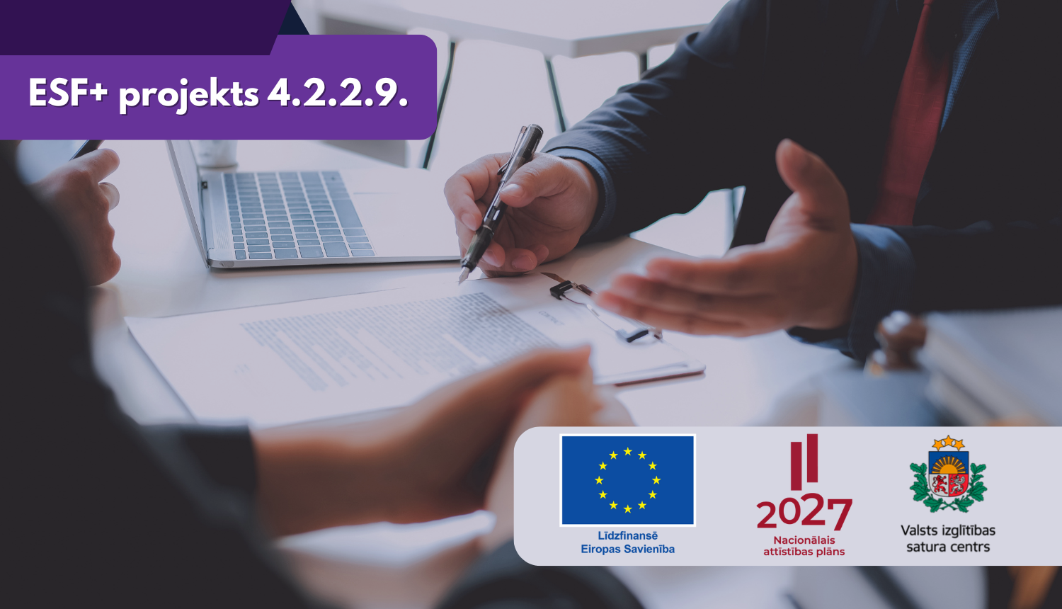 ESF+ projekta 4.2.2.9. vizuālais noformējums