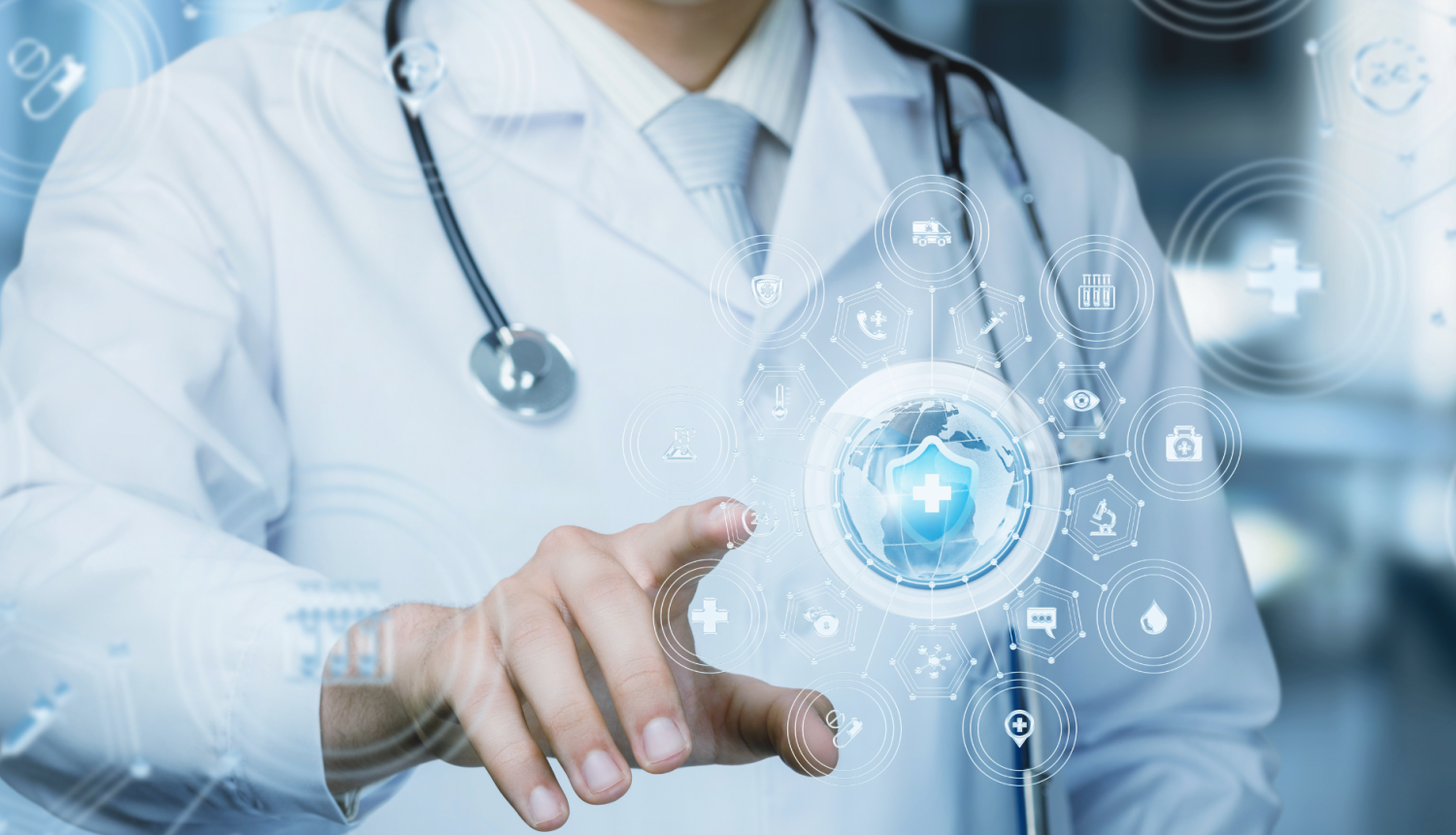 ārsts ar klausāmo objektu