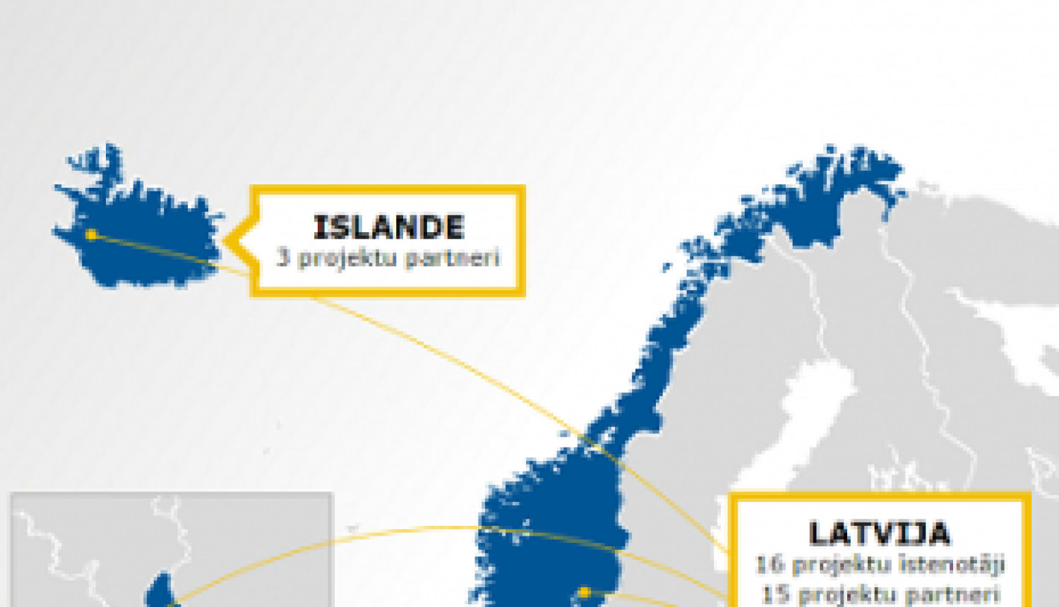 Pieejama interaktīva programmas "Pētniecība un stipendijas" projektu karte