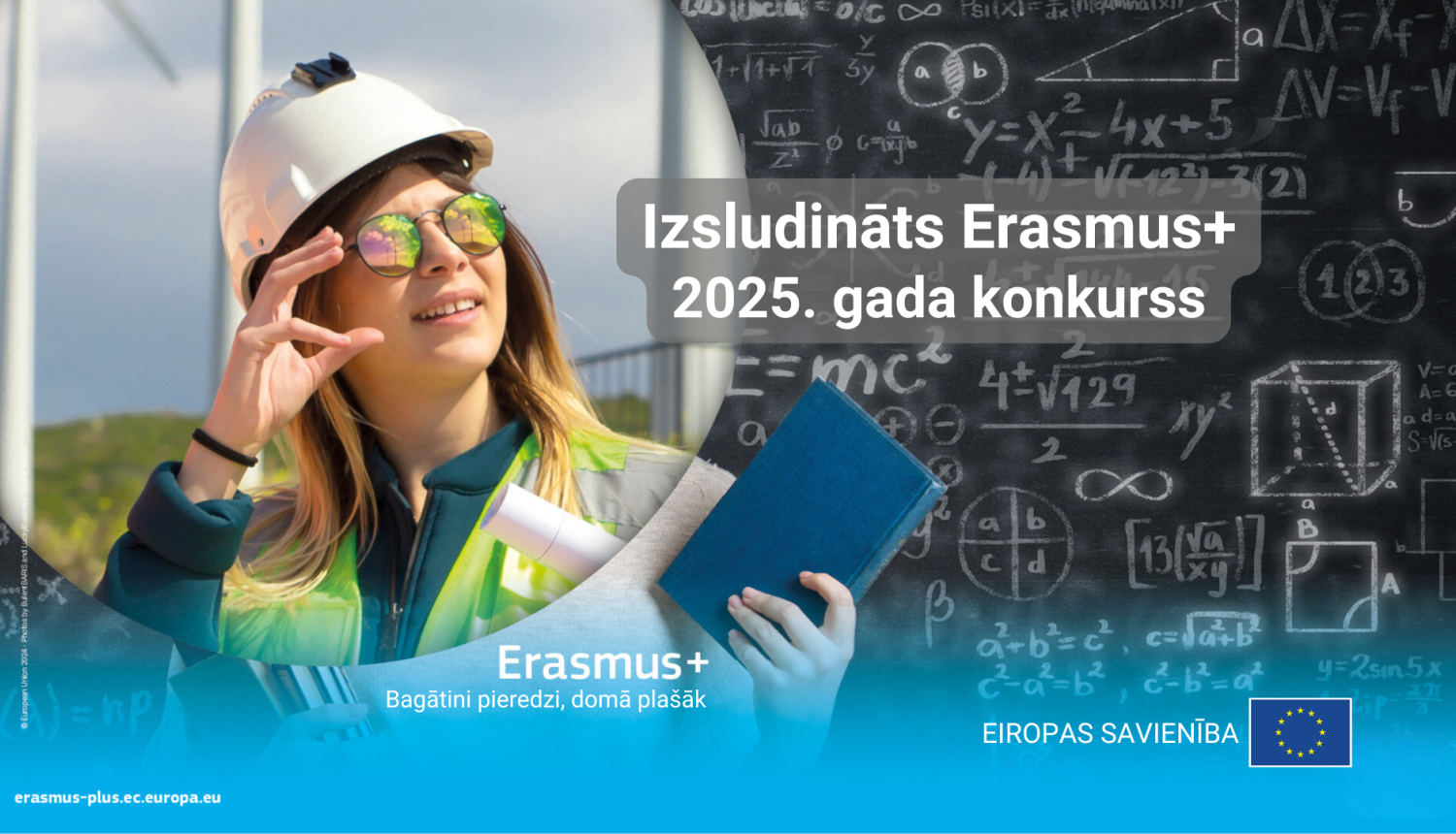 Sieviete ar ķiveri un darba vesti skatās augšup