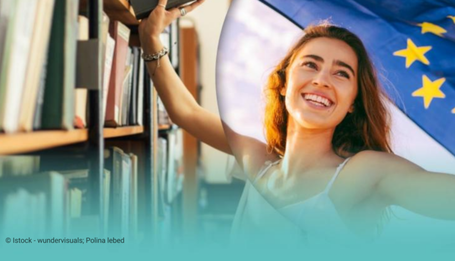 Sieviete smaida un rokās tur karogu