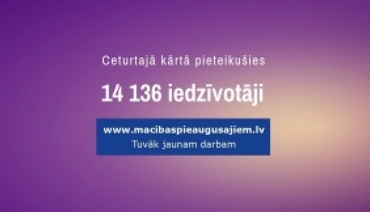 Mācībām pieaugušajiem 4.kārtā pieteikušies vairāk nekā 14 000 iedzīvotāju