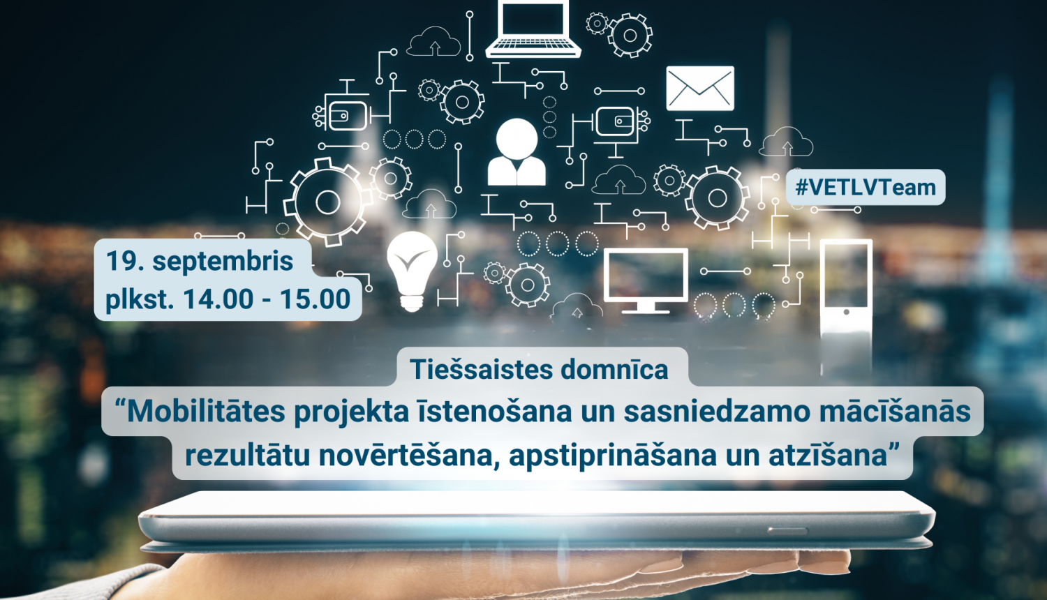 Erasmus+ semināra vizuālis ar digitalizētiem elementiem